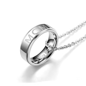 Stainless Steel Mothers Ring Necklace