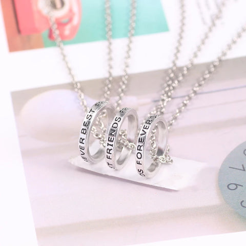 Best Friend Forever 3 pc Ring Necklace